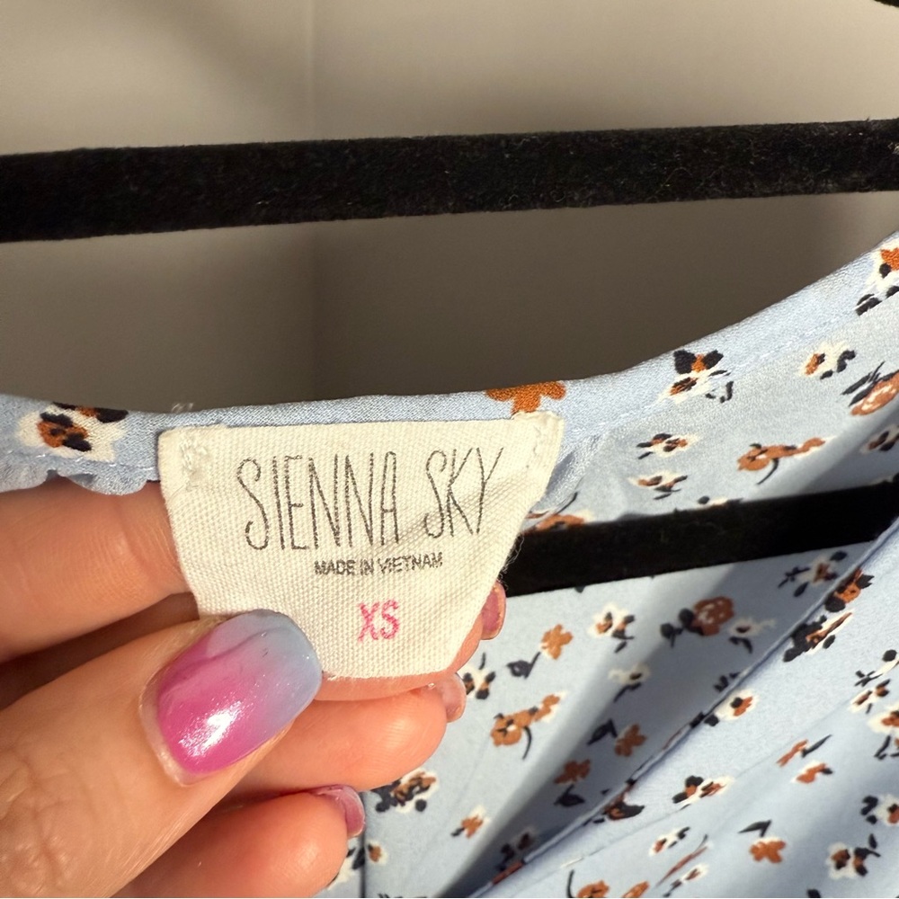 Sienna Sky Blue Puff Sleeve Smocked Blouse - Picture 3 of 4
